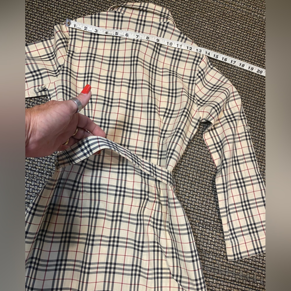 Burberry Nova Check BELTED Button Down Shirt Dress🔥NEW🔥Womens SM/Youth XL (12) - Picture 12 of 17